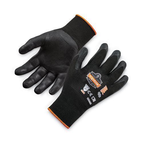 Proflex 7001 Nitrile-coated Gloves, Black, Large, Pair