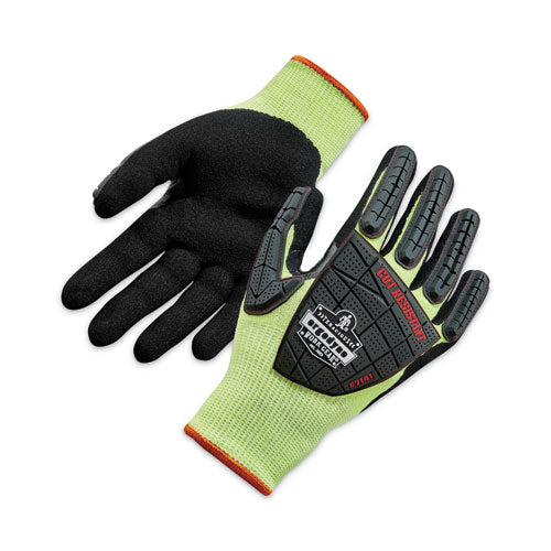 Proflex 7141 Ansi A4 Dir Nitrile-coated Cr Gloves, Lime, Small, Pair