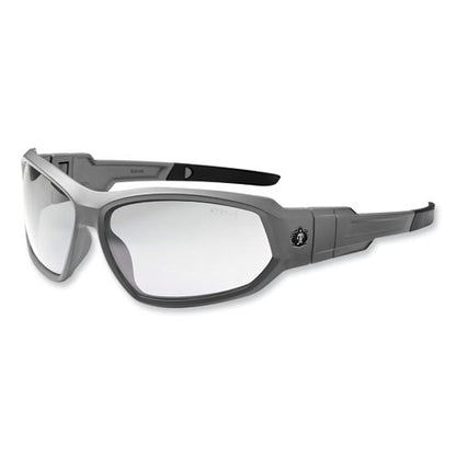 Skullerz Loki Safety Glasses/goggles, Matte Gray Nylon Impact Frame, Clear Polycarbonate Lens