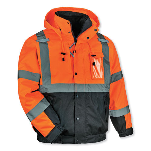 Glowear 8381 Class 3 Hi-vis 4-in-1 Quilted Bomber Jacket, Orange, 2x-large