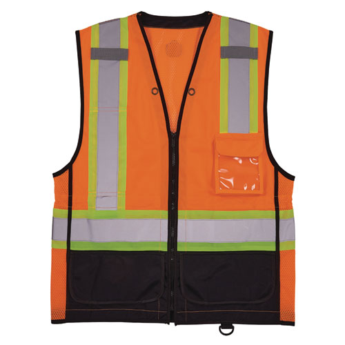 Glowear 8251hdz Class 2 Two-tone Hi-vis Safety Vest, 4x-large To 5x-large, Orange