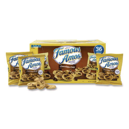 Famous Amos Cookies, Chocolate Chip, 2 Oz Bag, 36/carton