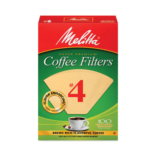 Melitta Coffee Filters, #4, 8 To 12 Cup Size, Cone Style, 100 Filters/pack, 3/pack