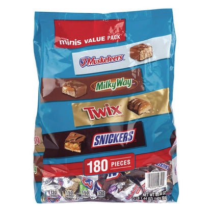 Minis Variety Pack, Chocolate, 49.44 Oz Bag, 180 Pieces