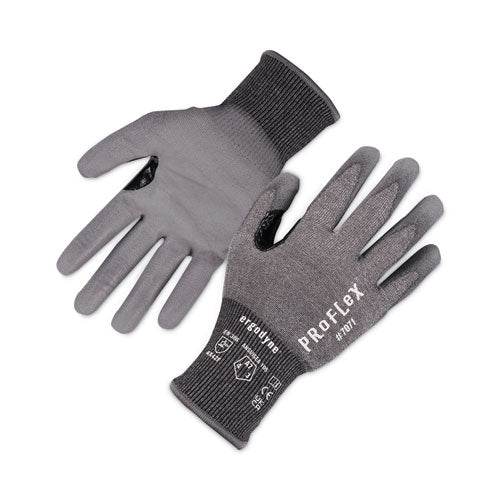 Proflex 7071 Ansi A7 Pu Coated Cr Gloves, Gray, Medium, 12 Pairs/pack