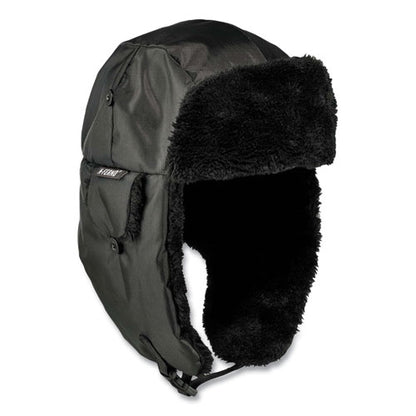 N-ferno 6802zi Zipper Trapper Hat + Universal Bump Cap, L/xl, Black