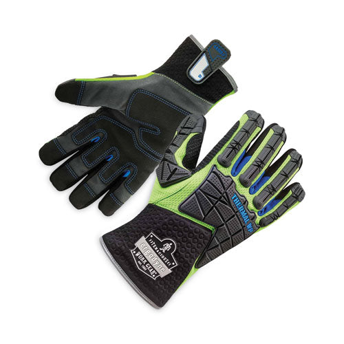 Proflex 925wp Performance Dorsal Impact-reducing Thermal Waterprf Gloves, Black/lime, Small, Pair