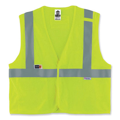 Glowear 8260frhl Class 2 Fr Safety Hook And Loop Vest, Modacrylic/kevlar, Large/x-large, Lime