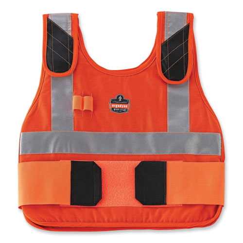 Chill-its 6215 Premium Fr Phase Change Cooling Vest With Packs, Modacrylic Cotton, Small/medium, Orange