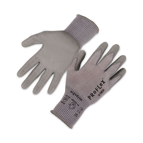 Proflex 7024 Ansi A2 Pu Coated Cr Gloves, Gray, X-large, 12 Pairs/pack