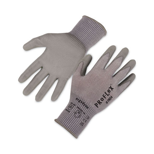 Proflex 7024 Ansi A2 Pu Coated Cr Gloves, Gray, 2x-large, 12 Pairs/pack