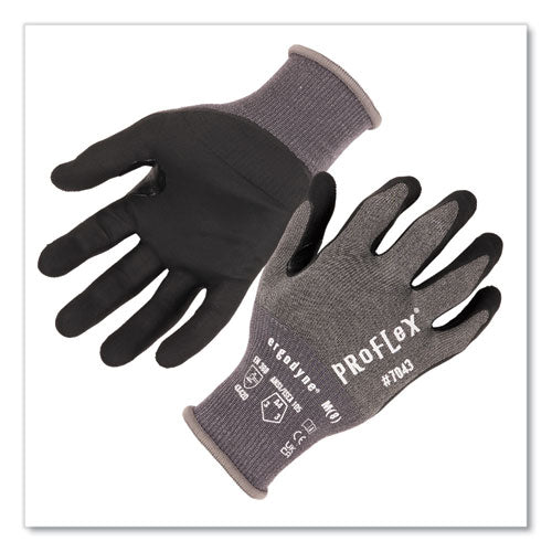 Proflex 7043 Ansi A4 Nitrile Coated Cr Gloves, Gray, Large, 12 Pairs