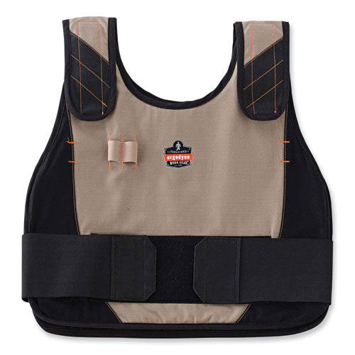 Chill-its 6215 Premium Fr Phase Change Cooling Vest With Packs, Modacrylic Cotton, Small/medium, Khaki