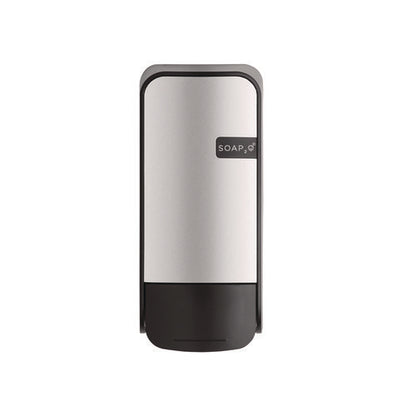 Wall-mounted Dispenser, 5" X 5" X 11", Black/faux Stainless Steel