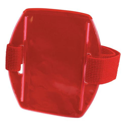 Squids 3386 Arm Band Id/badge Holder, Vertical, Red, 3.75 X 4.25 Holder, 2.5 X 4 Insert, 10/pack