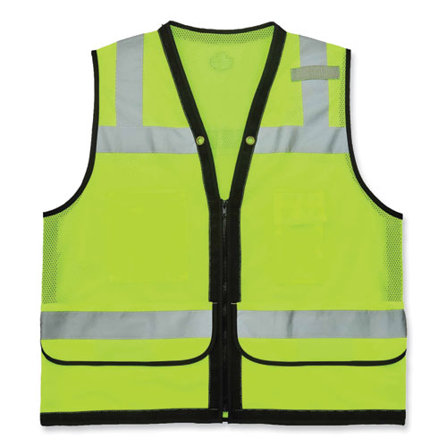 Glowear 8253hdz Class 2 Heavy-duty Mesh Surveyors Vest, Polyester, Small/medium, Lime