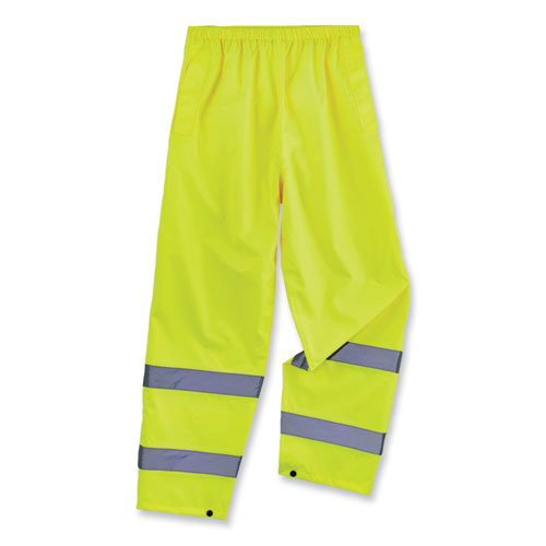 Glowear 8916 Class E Lightweight Hi-vis Rain Pants, X-large, Lime