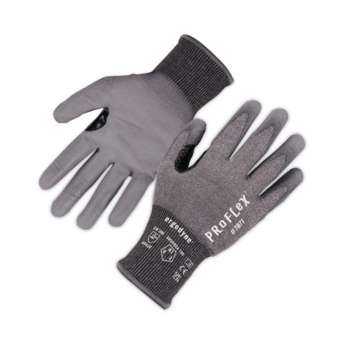 Proflex 7071 Ansi A7 Pu Coated Cr Gloves, Gray, X-large, 12 Pairs/pack