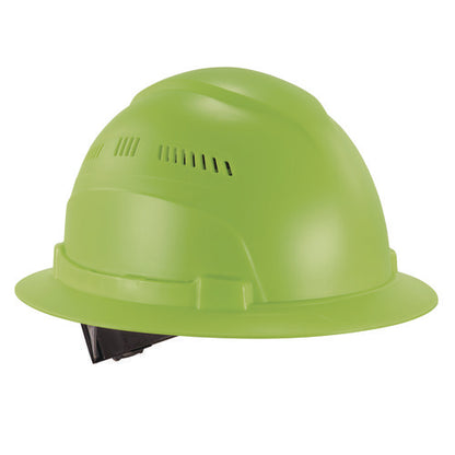 Skullerz 8968 Class C Lightweight Full Brim Hard Hat, Adjustable Venting, 6-point Rachet Suspension, Lime