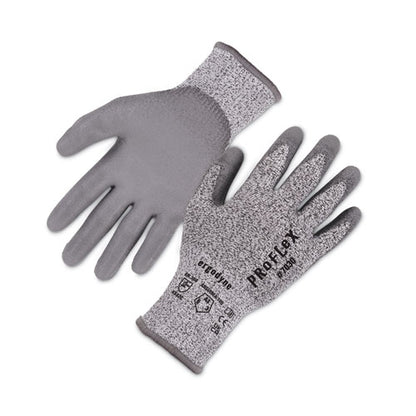 Proflex 7030 Ansi A3 Pu Coated Cr Gloves, Gray, Small, 12 Pairs/pack