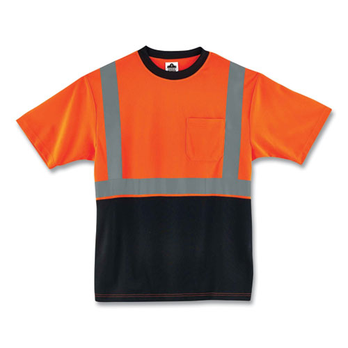 Glowear 8289bk Class 2 Hi-vis T-shirt With Black Bottom, Small, Orange