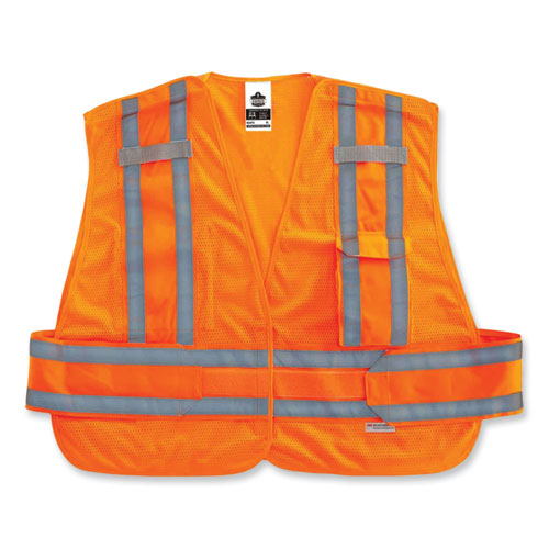 Glowear 8244psv Class 2 Expandable Public Safety Hook And Loop Vest, Polyester, 3x-large Plus, Orange