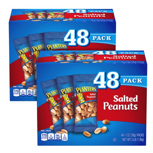 Salted Peanuts, 1 Oz Pouch, 48/box, 2 Boxes/carton