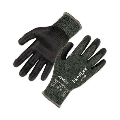 Proflex 7070 Ansi A7 Nitrile Coated Cr Gloves, Green, Medium, Pair