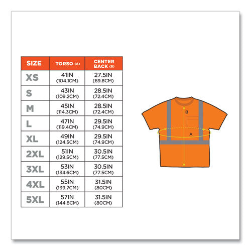 Glowear 8289 Class 2 Hi-vis T-shirt, Polyester, Orange, 5x-large