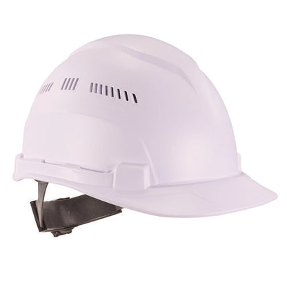 Skullerz 8966 Class C Lightweight Cap-style Hard Hat, Adjustable Venting, 6-point Rachet Suspension, White