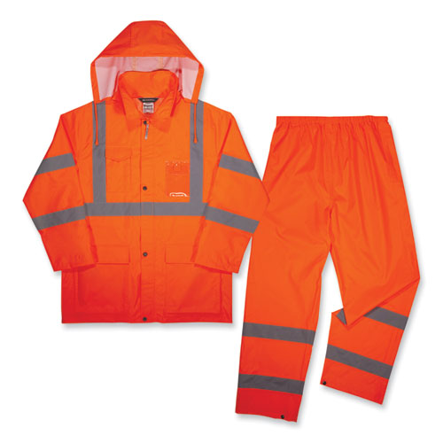 Glowear 8376k Lightweight Hv Rain Suit, 2x-large, Orange