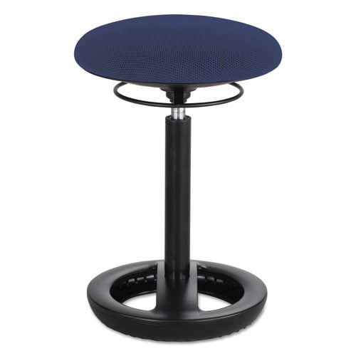 Twixt Desk Height Ergonomic Stool, Supports Up To 250 Lb, 22.5" Seat Height, Blue Seat, Black Base