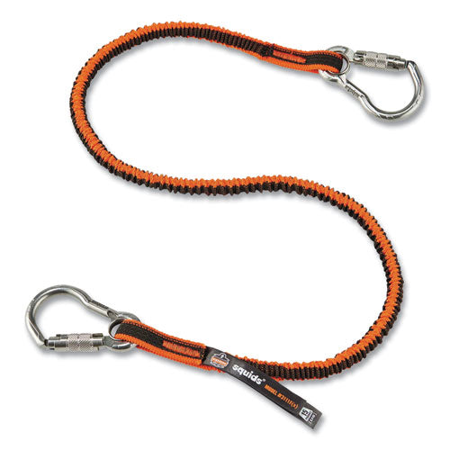 Squids 3111f(x) Tool Lanyard With Stainless Steel Carabiners,15 Lb Max Working Capacity, 38" To 48" Long, Orange/gray