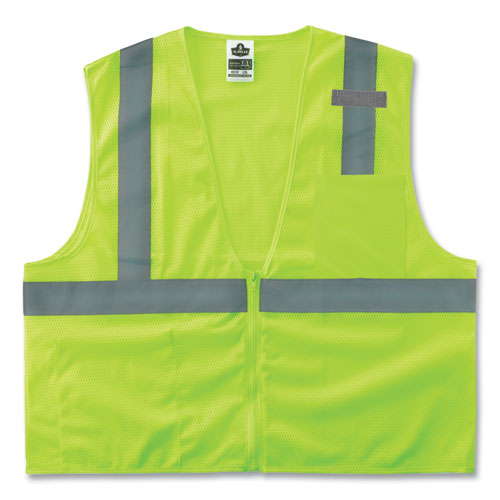 Glowear 8210z Class 2 Economy Mesh Vest, Polyester, Lime, X-small