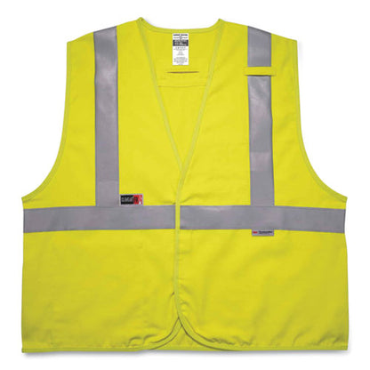 Glowear 8261frhl Class 2 Dual Compliant Fr Hook And Loop Safety Vest, Large/x-large, Lime