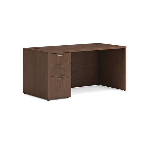 Mod Single Pedestal Desk Bundle, 60" X 30" X 29", Sepia Walnut