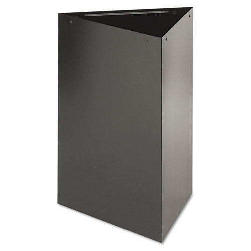 Trifecta Waste Receptacle, 38" High Base, 21 Gal, Steel, Black