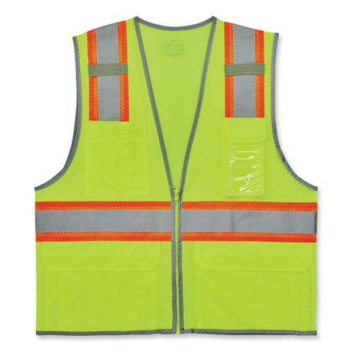 Glowear 8246z-s Single Size Class 2 Two-tone Mesh Vest, Polyester, Medium, Lime