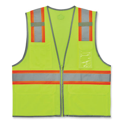 Glowear 8246z-s Single Size Class 2 Two-tone Mesh Vest, Polyester, X-large, Lime