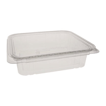 Earthchoice Tamper Evident Recycled Hinged Lid Deli Container, 48 Oz, 8.3 X 7.87 X 2.38, Clear, Plastic, 150/carton