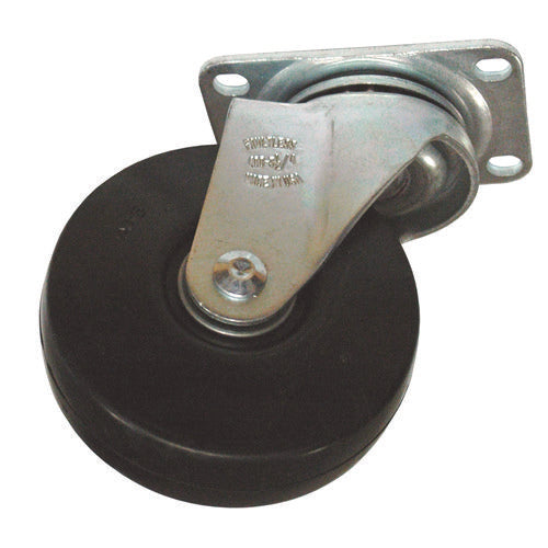 4" Caster For The 3/4" Std Duty Tilt Truck, Rigid Mount Plate, 4" Wheel, Black/gray