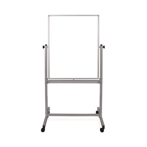 Mobile Magnetic Whiteboard, 36" X 68", White Surface, Satin Aluminum Frame