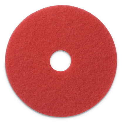 Buffing Pads, 17" Diameter, Red, 5/carton