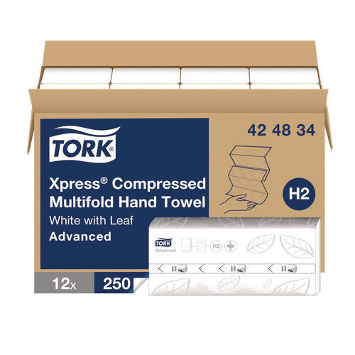 Xpress Compressed Multifold Hand Towels, 1-ply, 8.3 X 9.25, White, 250/pack, 12 Packs/carton