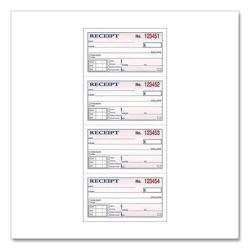 Money/rent Receipt Book, Two-part Carbonless, 4.75 X 2.75, 200 Forms Total