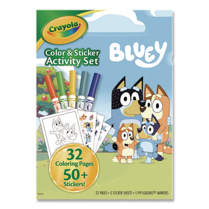 Bluey Color And Sticker Activity Set, (32) Coloring Sheets, (51) Stickers, (5) Pip-squeaks Markers