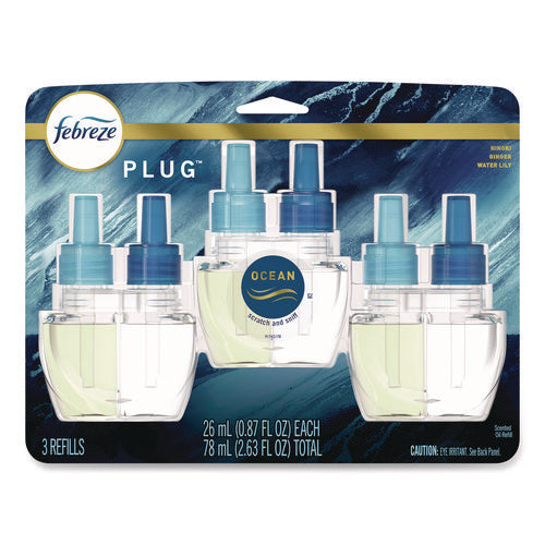 Plug Air Freshener Refills, Ocean, 0.87 Oz, 3/pack