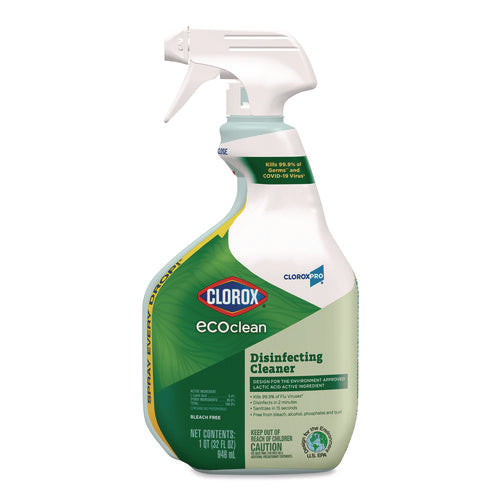 Clorox Pro Ecoclean Disinfecting Cleaner, Unscented, 32 Oz Spray Bottle