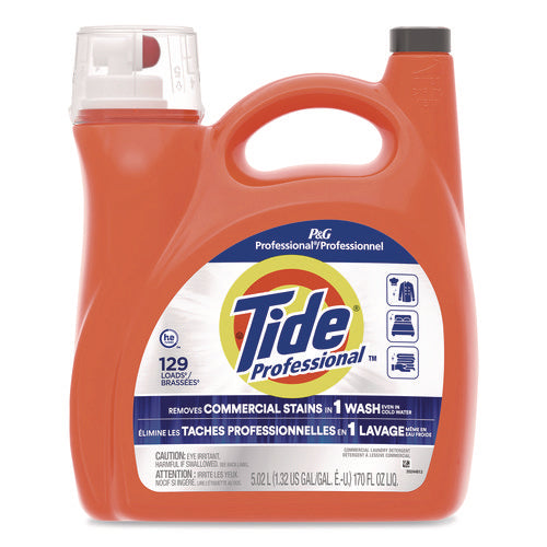 Commercial He Liquid Laundry Detergent, 129 Loads, 170 Oz Plastic Bottle With Dispensing Tap