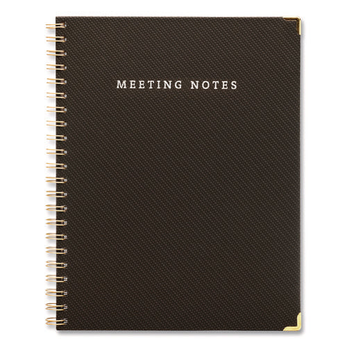 Meeting Notes Book, Space For Up To 159 Meetings, Meeting-minutes/notes Format, Black/gold Cover, (80) 11 X 8.5 Sheets